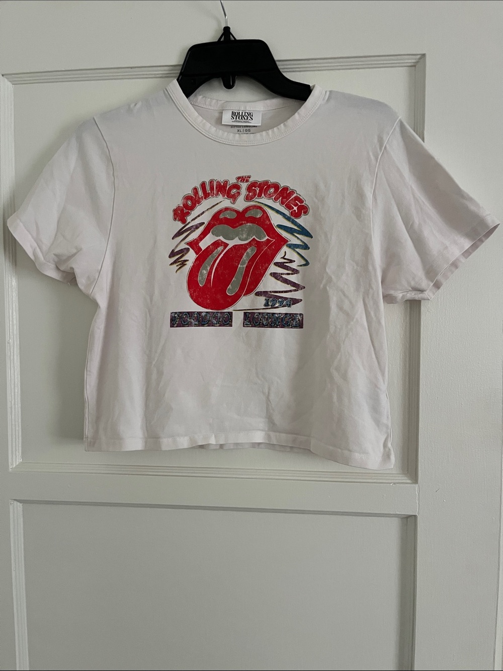 the Rolling Stones White Tee with Red Tongue Graphic P2P 13”